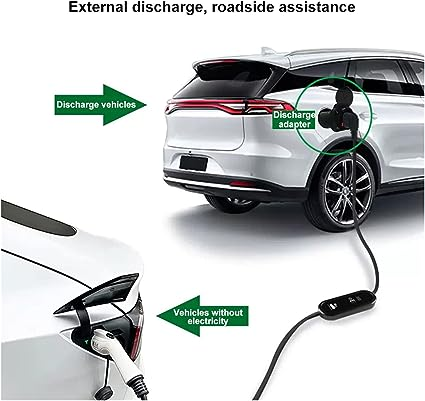 Noeifevo ontladingsadapter voor elektrische voertuigen 16A Type 2-aansluiting naar Schuko-aansluiting,V2L-adapter (Voertuig naar lading)