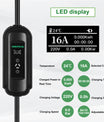 Noeifevo Type2 EV Ladestation Kit, 16A 3 Phase Elektrofahrzeug Ladegerät, CEE 16A Mobile EVSE Wallbox mit 5Meters Kabel