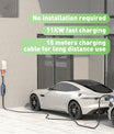 Noeifevo 11KW Mobile EV Wallbox, Autobatterie Ladegerät für alle Fahrzeuge des Typs 2 , 5M/10M/15M, CEE16A