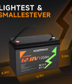 NOEIFEVO 12,8V 100Ah LiFePO4 litiumbatteri, 1280Wh litiumbatteri med 100A BMS, 4000+ opladningscyklusser, med 14,6V 20A oplader, perfekt som strømkilde til autocamper og båd.