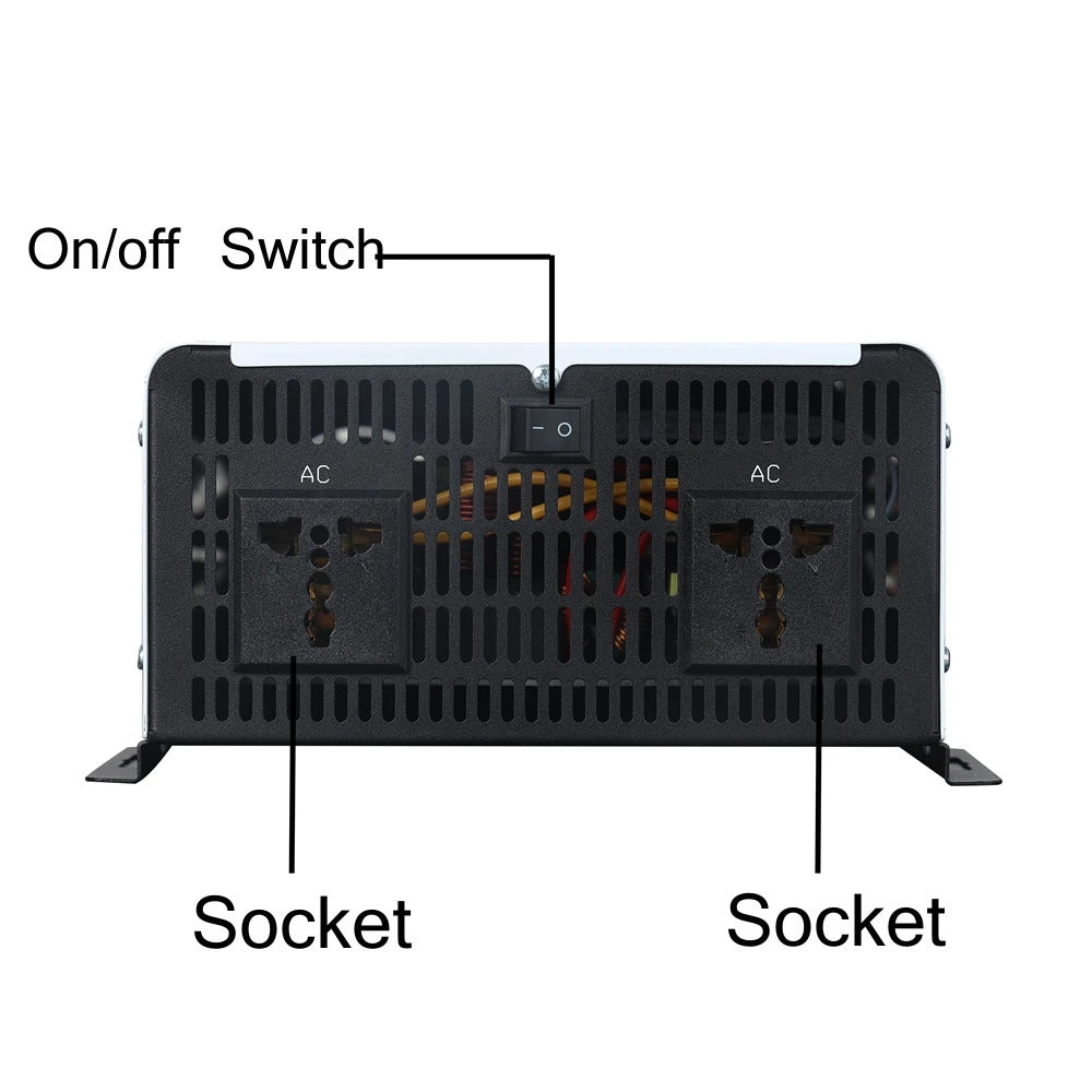 Invertor 96V na 230V, 8000W, 10000W, 12000W, solární měnič do auta s dálkově ovládaným dvouzásuvkovým měničem