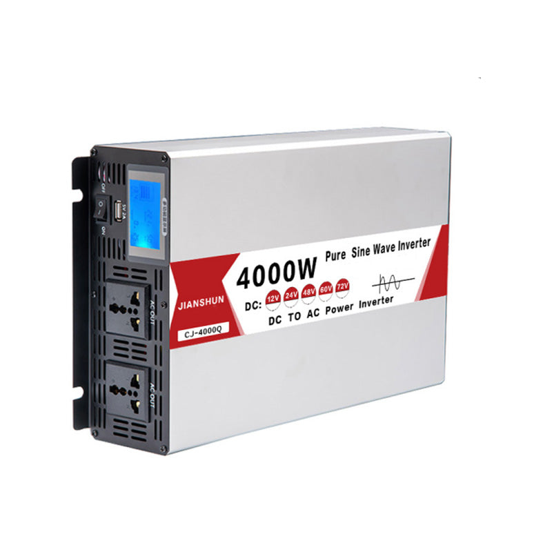 12V 24V 48V 60V 72V 96V aina 220V puhdas siniaaltoinvertteri, 4000W 8000W aurinkoinvertteri USB-näyttömuuntimella