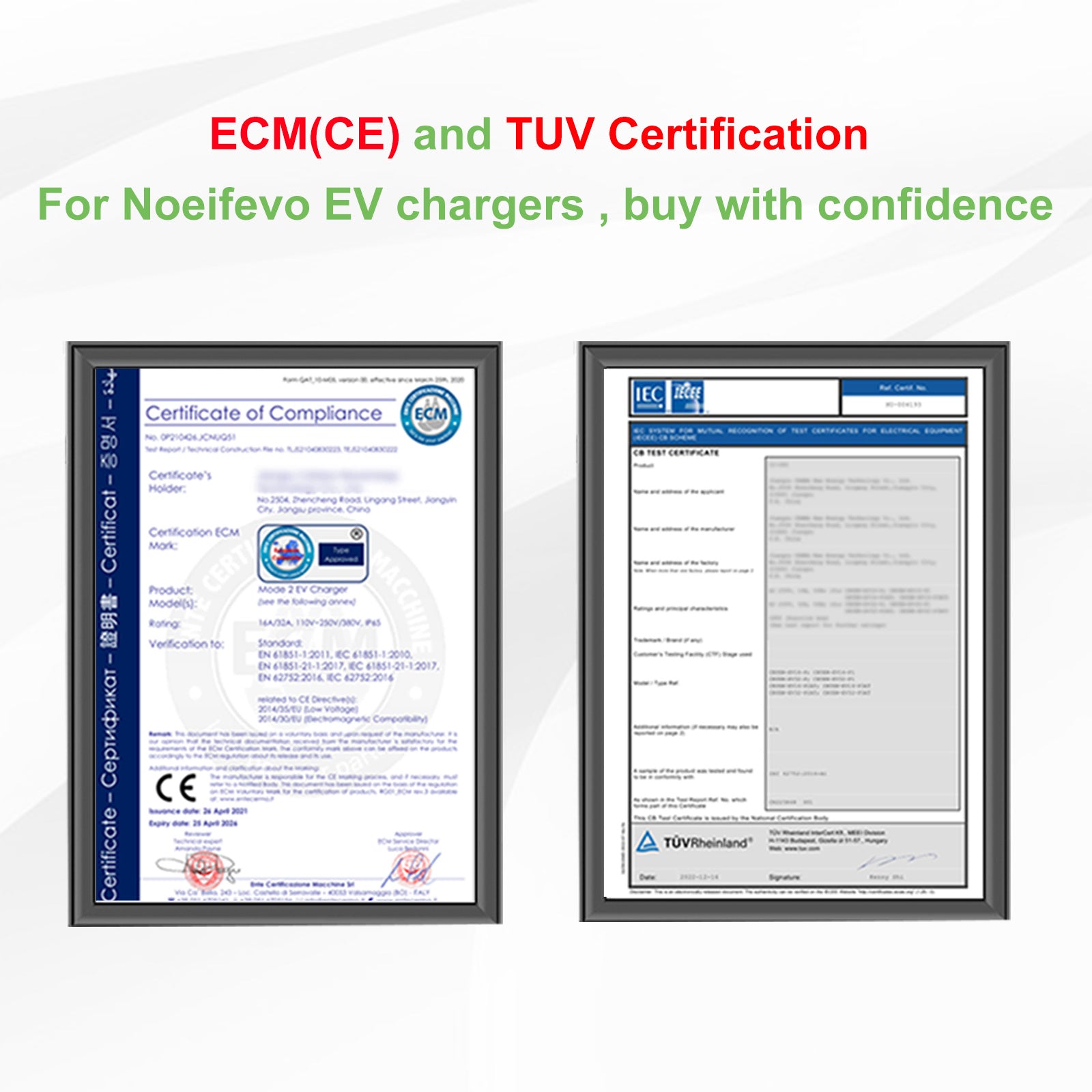 NOEIFEVO 7.2KW EV-laadkabel, Type 2 32A 1 fase EV-lader, Mobiel EVSE-laadstation met CEE Blauwe Stekker