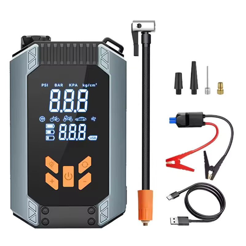 NOEIFEVO 4-w-1 Przenośny rozrusznik samochodowy & pompka powietrza, kompresor powietrza 150PSI, powerbank, booster do uruchamiania samochodu, pompa do opon samochodowych.