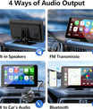 CarPlay senza fili per veicoli, stereo portatile per auto con touchscreen HD da 7