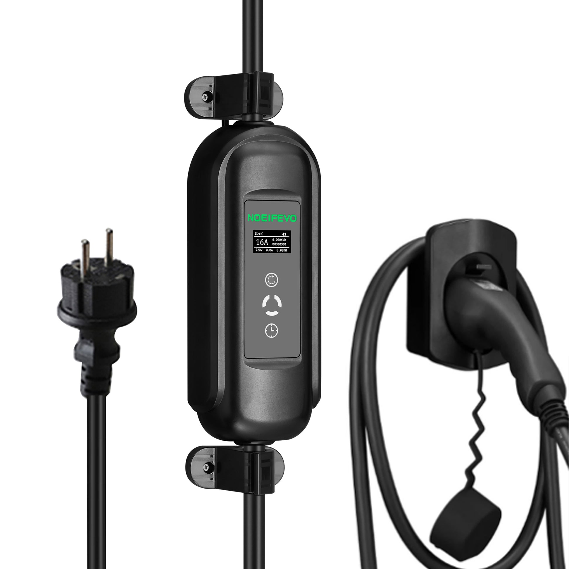 Noeifevo 3.6KW 16A Cargador Portátil Tipo 2 EV con Schuko, Kit de Estación de Carga de Vehículo Eléctrico, EVSE Móvil Wallbox con Cable de 5 Metros