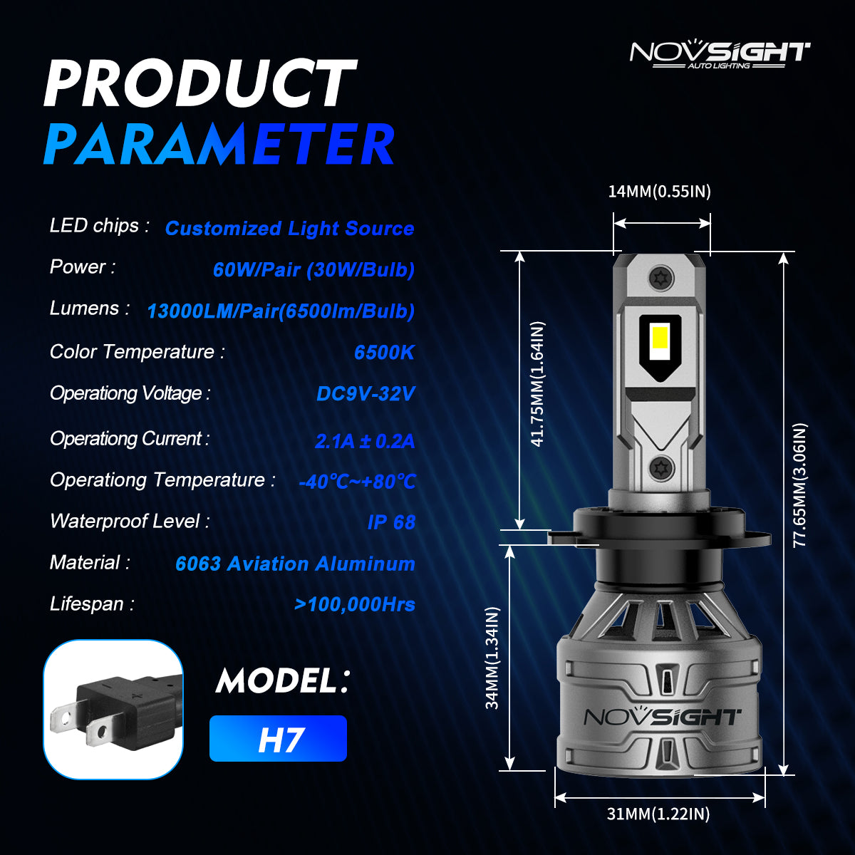 2 Peças 60W 13000 Lúmens Farol de Carro, H1 H3 H7 H11 9005 9006 9012 H4 H13 9004 9007 Lâmpada LED