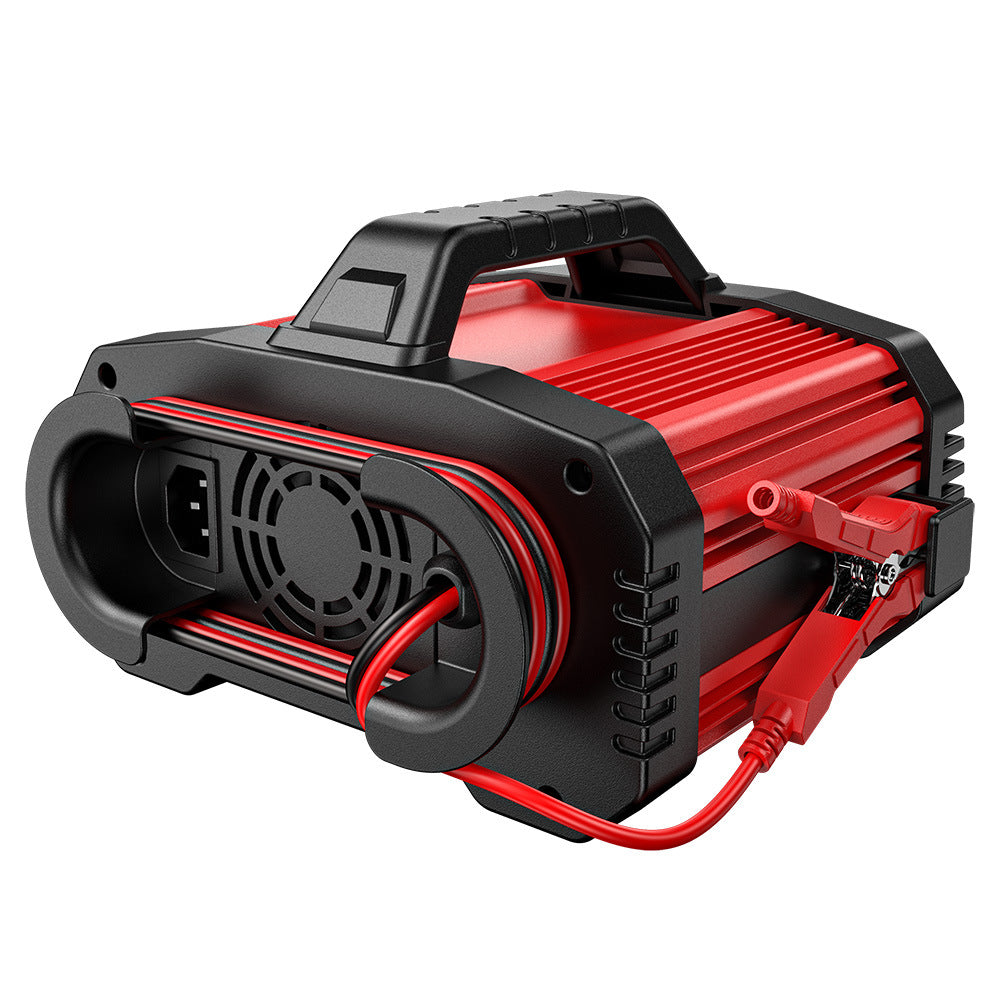 25A Bilbatterilader, 12V 25A 24V 15A Bly-syre AGM LiFePO4 Batterilader, Køretøjsoplader, Smart Batterilader til Biler, Lastbiler, Motorcykler, Plæneklippere