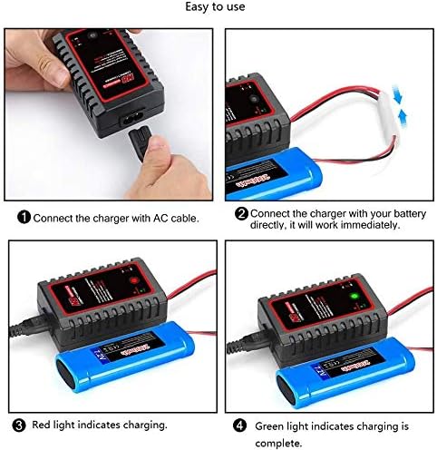 Cargador Inteligente para Baterías NiMH / NiCD N8 para Baterías de 2-8 celdas 2.4V 3.6V 4.8V 6V 7.2V 8.4V 9.6V para Airsoft, Coches RC, Barcos, Drones, con Conexión Estándar / Mini Tamiya