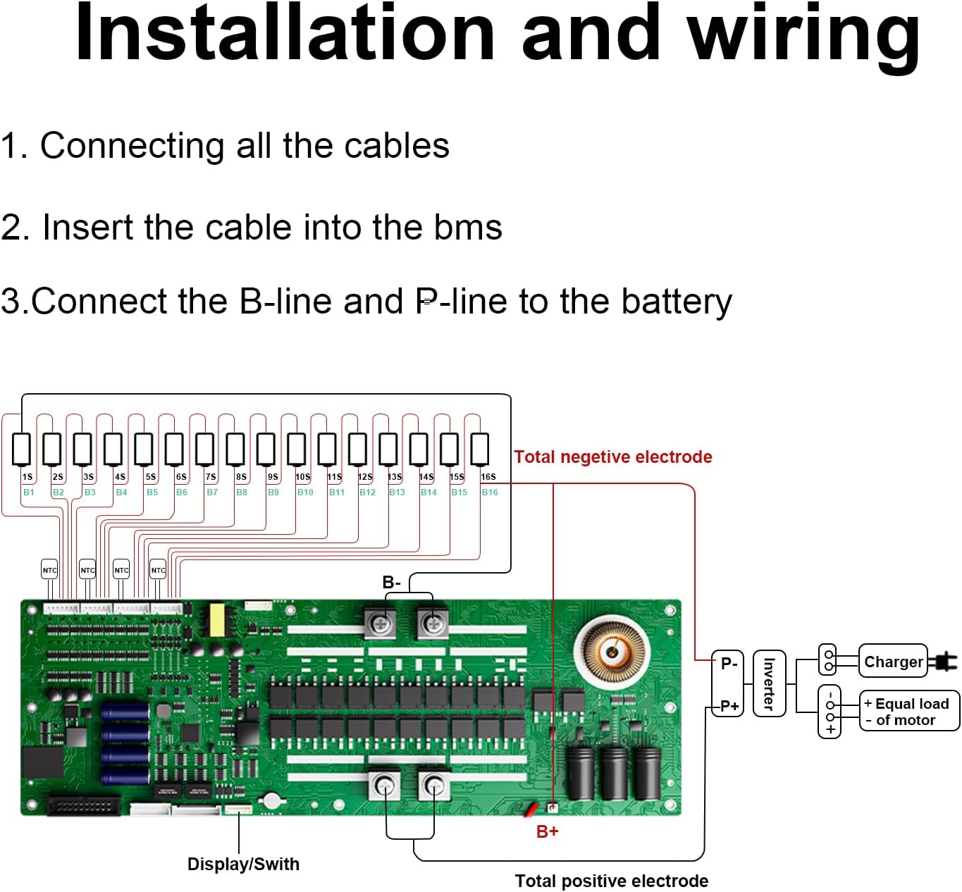 BMS 8S–16S 24V–48V 200A Domácí bateriový systém s aktivním vyvažováním 2A, vestavěným Bluetooth a komunikací RS485/CAN pro solární systémy
