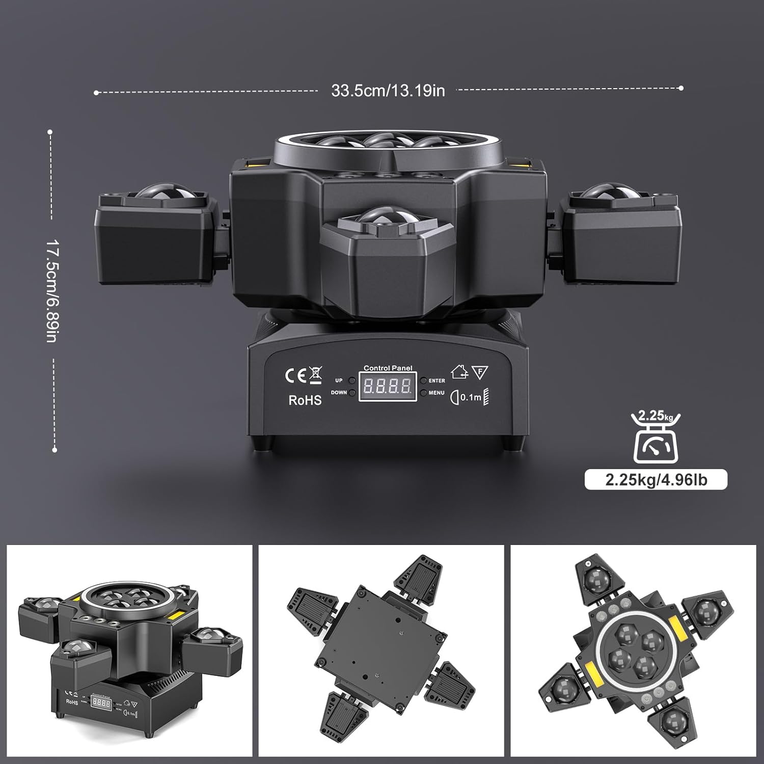 120W scenelys 4-i-1 RGBW moving head lyseffekt laserlys projektor partyslys med fjernkontroll for disco, DJ, bar, bursdagsfest