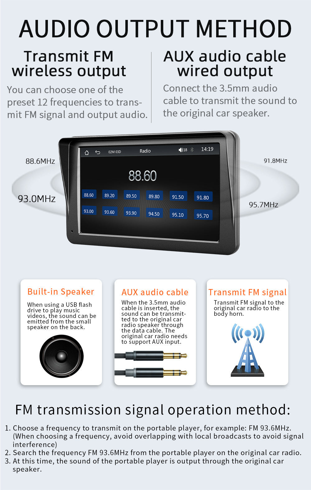 NOEIFEVO B70 7 Tommer Trådløs CarPlay, Android Auto og MirrorLink – HD IPS Touchscreen, Bluetooth-Audio, Siri, GPS-Navigation Auto-Display til Alle Køretøjer