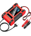 Ładowarka do akumulatorów samochodowych, 12V 12A / 24V 6A akumulator kwasowo-ołowiowy AGM LiFePO4, ładowarka pojazdowa, 7-stopniowa inteligentna ładowarka z wyświetlaczem LED do samochodów, ciężarówek, motocykli, kosiarek do trawy