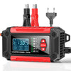 Cargador y comprobador de baterías de coche 2 en 1, cargador de baterías de 12V para plomo-ácido, AGM y LiFePO4, cargador de vehículos, comprobador inteligente de baterías para coches, camiones, motocicletas y cortacéspedes