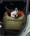 NOEIFEVO Leder-Auto-Hundebett für kleine und mittelgroße Hunde bis 17 kg, wasserdichter, waschbarer erhöhter Sitz für Reisen und den Heimgebrauch, tragbar und sicher