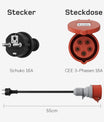 NOEIFEVO Zestaw adapterów do ładowarki EV dla mobilnej stacji ładowania 11KW / Ładowarki EV / Stacji ładowania do CEE czerwony 32A / CEE niebieski 16A / Gniazdka domowego 230V.