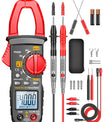 Stroomtang-multimeter, 4000 counts TRMS met automatische bereikselectie, meet AC/DC-stroom, spanning, weerstand, capaciteit, continuïteit en heeft contactloze spanningsdetectie