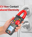 Stroomtang-multimeter, 4000 counts TRMS met automatische bereikselectie, meet AC/DC-stroom, spanning, weerstand, capaciteit, continuïteit en heeft contactloze spanningsdetectie