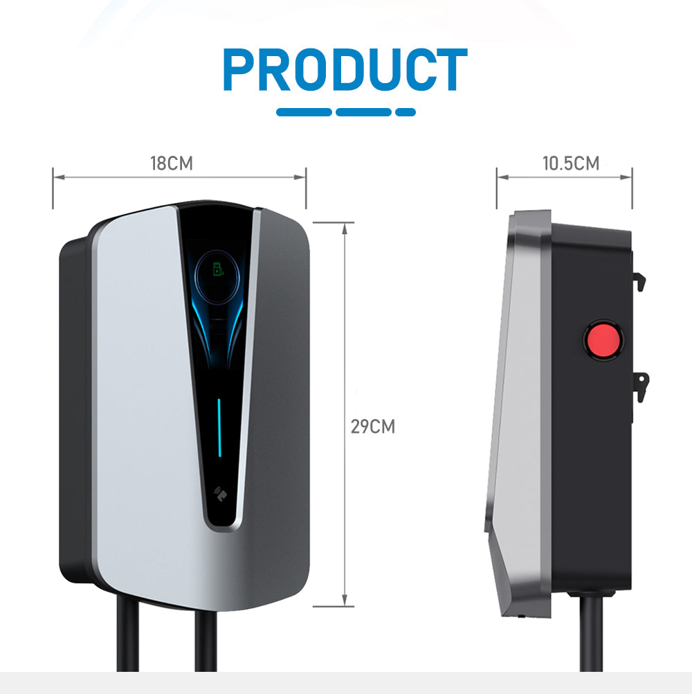 Noeifevo Q8 7KW 11KW 22KW EV Wallbox Charging Station Type 2 5M EV Power Fast Charging Cable with RFID Wifi