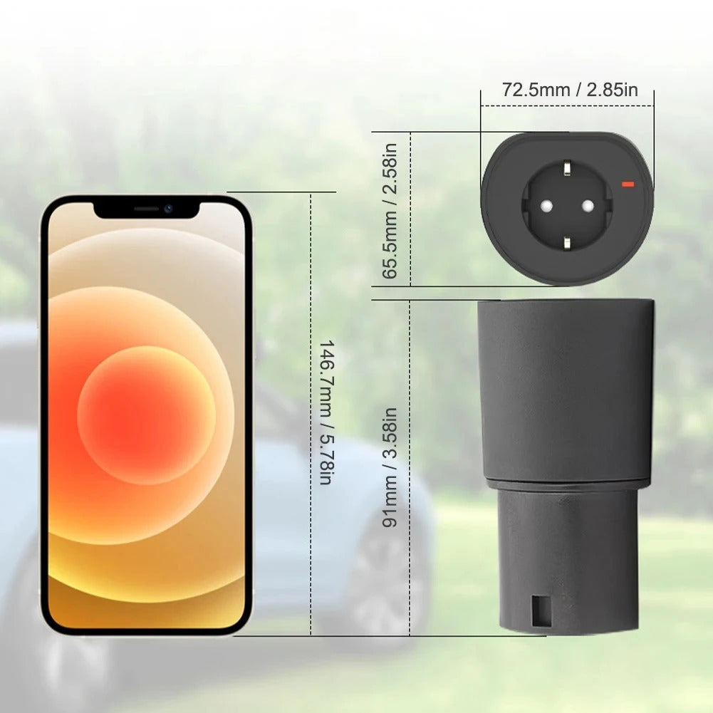 V2L-adapter voor Xpeng G9 G6 P7 G3i, EV-ontlaadadapter, Type 2 naar Schuko 10A 2,5 kW ontlaadstopcontact