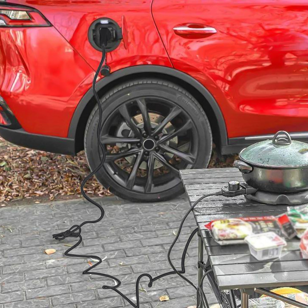 Noeifevo vehicle to load (V2L) Adapter für KIA und Hyundai, Elektrofahrzeug-Ladeadapter 16A Typ 2 auf Schuko-Steckdose mit 5 Meter Kabel