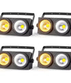 4 Stück 200W COB Par Scheinwerfer 2x100W Blinder Beleuchtung 2-Augen LED 2IN1 COB Kalt-/Warmweiß Party Bar DMX Bühnenbeleuchtung