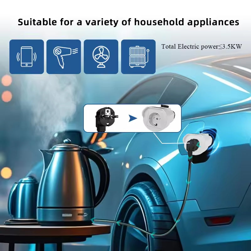 NOEIFEVO V2L-odpojovací adaptér pro elektromobily s GBT nabíjecím konektorem, GBT na Schuko zásuvku odpojovací adaptér pro čínská vozidla ZEEKR BYD