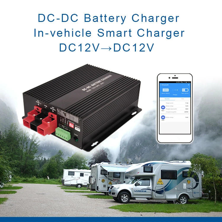 NOEIFEVO 12V 30A DC para DC Carregador Inteligente com Booster, Suporte Bluetooth App, para Bateria LiFePO4, Bateria de Lítio, Chumbo Ácido AGM