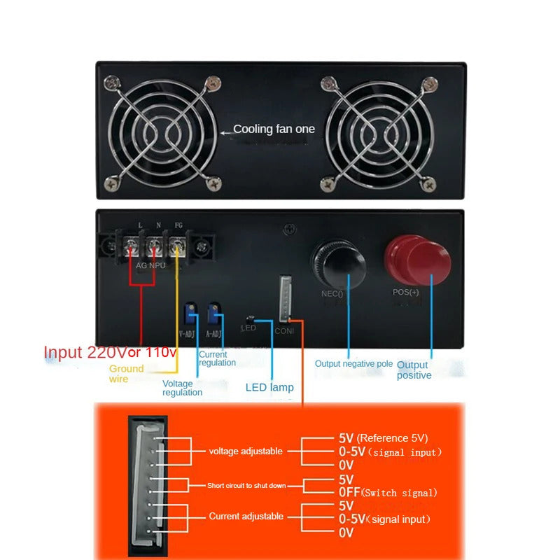 NOEIFEVO 12V 24V 36V 48V 60V 80V 110V Spændingsjusterbar Universel Oplader, 200A 125A 50A 27A Strømadjusterbar, CC/CV Opladning, Lithium Lipo LiFePO4 Bly-syre-batteri Højstrømforsyning