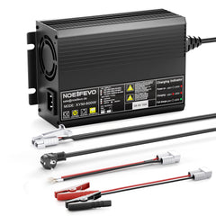 NOEIFEVO 58,4V 10A LiFePO4 nabíječka baterií pro 51,2V (48V) 16S lithiovou baterii pro golfové vozíky, obytné vozy a elektrické rybářské motory