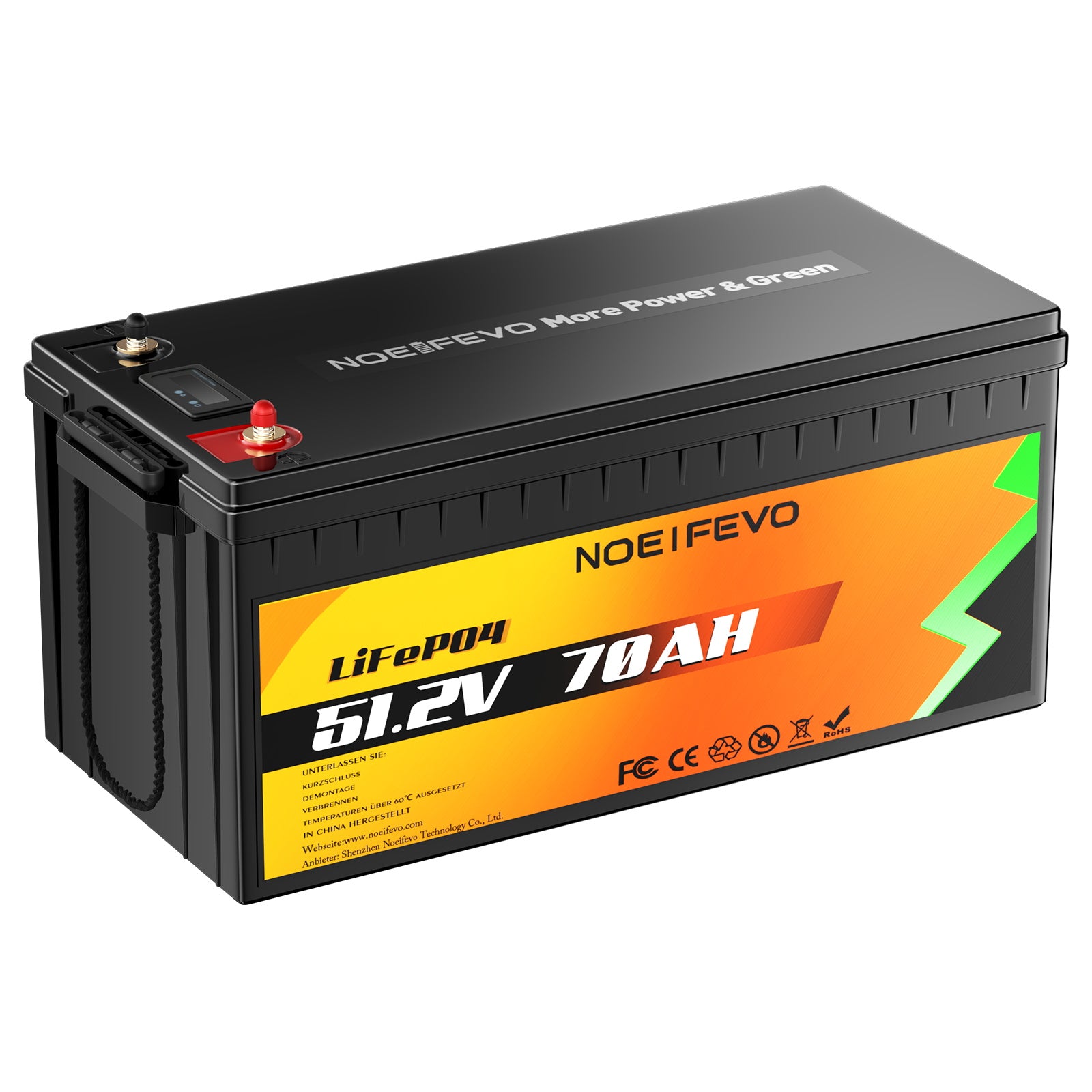 NOEIFEVO D4870 51.2V 70AH Lithium Eisenfosfat Bateria LiFePO4 Akumulator z 80A BMS 