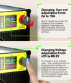 NOEIFEVO 15A Strøm 42V-88.2V Spænding Justerbar Li-ion LiFePO4 Lithium Oplader Til 36V 48V 60V 72V 84V Batteri