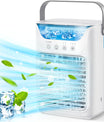 Mobilna klimatyzacja, mini klimatyzator 700 ml, przenośna klimatyzacja 4 w 1 z USB, z timerem 2/4/6 godzin, 3 prędkości i 2 tryby mgły, 7 kolorów, mini chłodnica powietrza do domu, biura